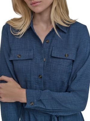 DKNY Belted Denim Shirtdress