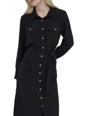 DKNY Belted Midi Shirtdress