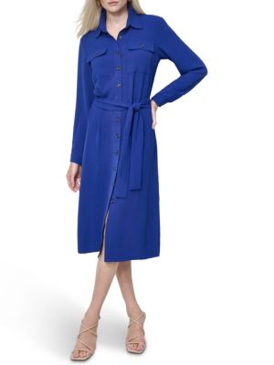 DKNY Belted Midi Shirtdress