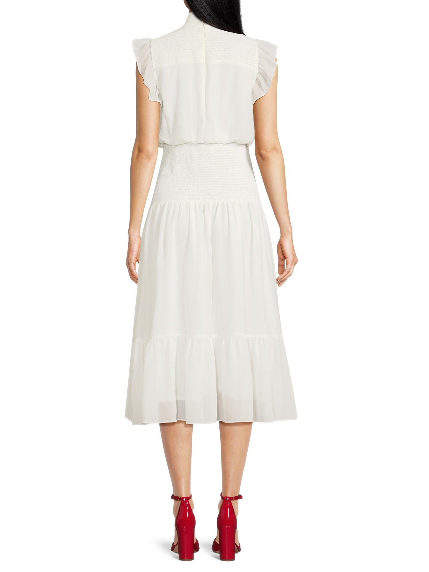 Area Stars Ruched Sleeve Midi-Dress