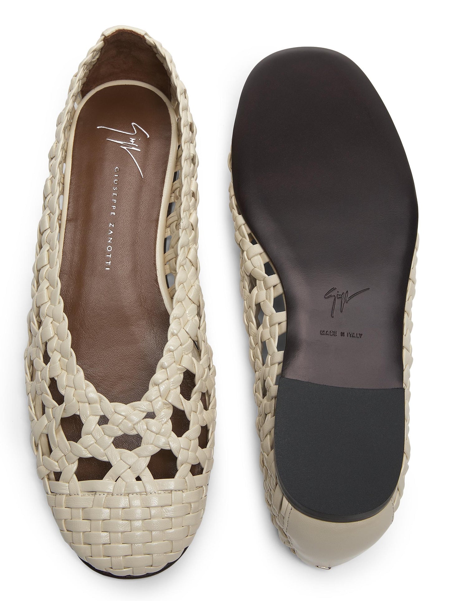 Giuseppe Zanotti Braided Leather Ballet Flats