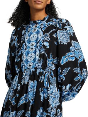 Elie Tahari Floral Pleated Maxi Dress