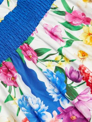 Elie Tahari Ziggy Scallop Floral Midi-Dress