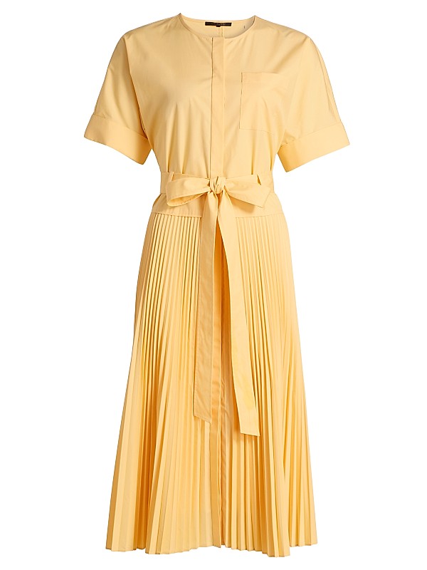 Loretta Pleated Cotton-Blend Shirtdress