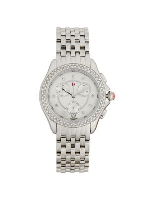 Michele
 Logo Diamond Stainless Steel Bracelet Watch