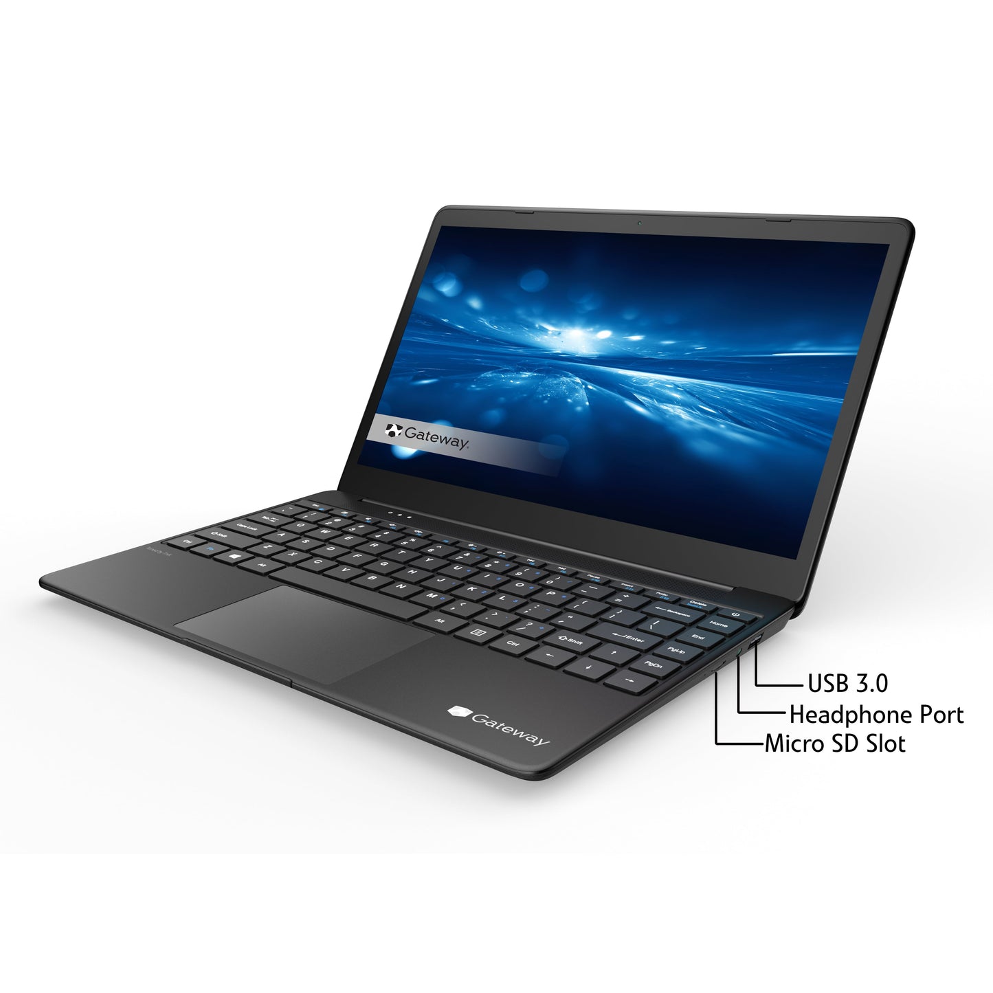 image 8 of Gateway 14.1" Ultra Slim Notebook, FHD, Intel® Core™ i5-1135G7, Quad Core, Intel® Iris® Xe Graphics, 16GB RAM, 512GB SSD, Tuned by THX™, Fingerprint Scanner, 1MP Webcam, HDMI, Windows 10 Home, Black