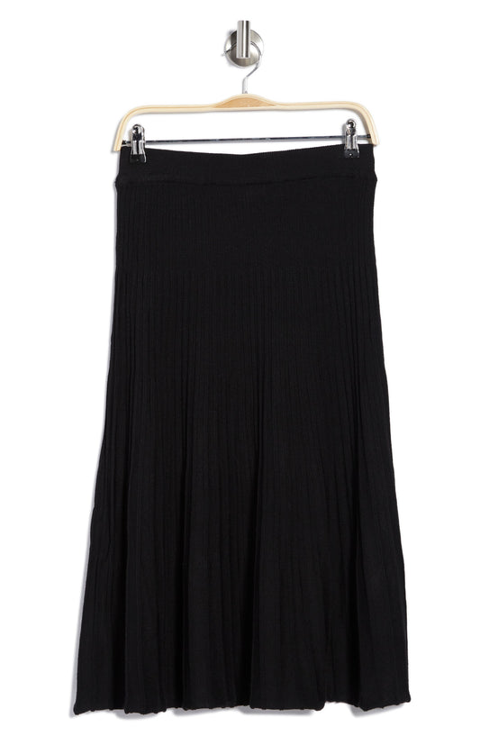 MAX STUDIO Pleated Sweater Skirt, Alternate, color, BLACK