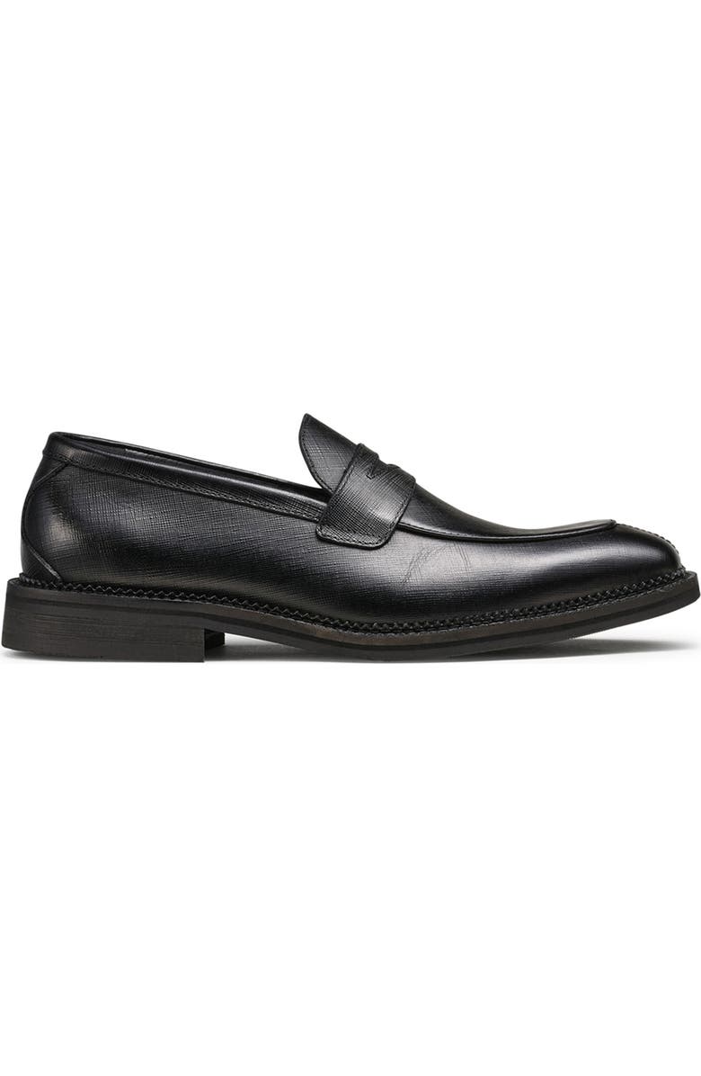 KARL LAGERFELD PARIS Apron Toe Saffiano Leather Penny Loafer (Men)