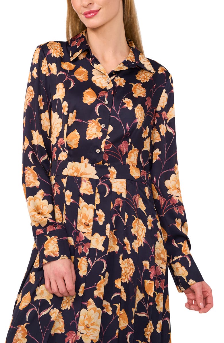 Ted Baker Floral Long Sleeve Midi Shirtdress