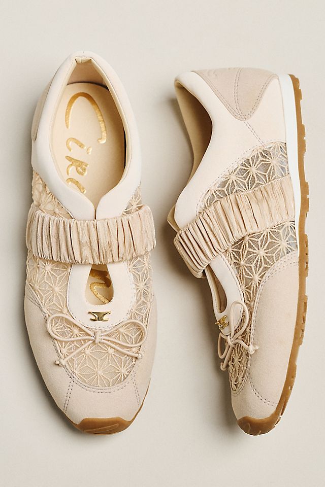 Anthropologie Circus NY by Sam Edelman Nara Mesh Bow Elastic Strap Sneakers