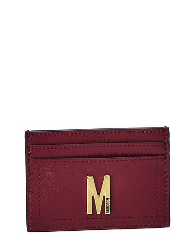 Moschino M Logo Leather Card Case