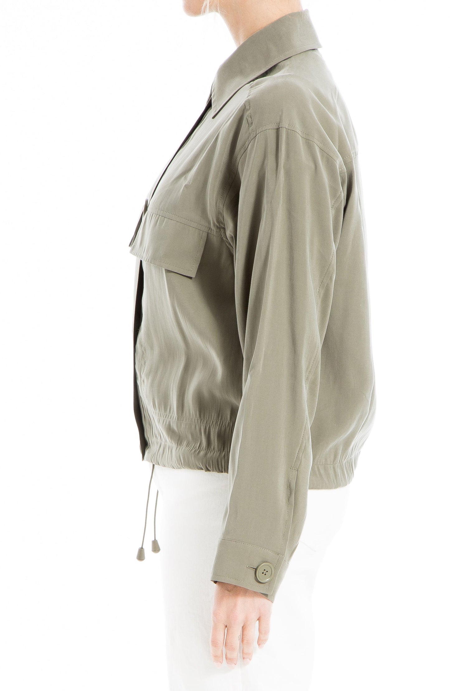 MAX STUDIO Peached Twill Jacket, Alternate, color, SAGE