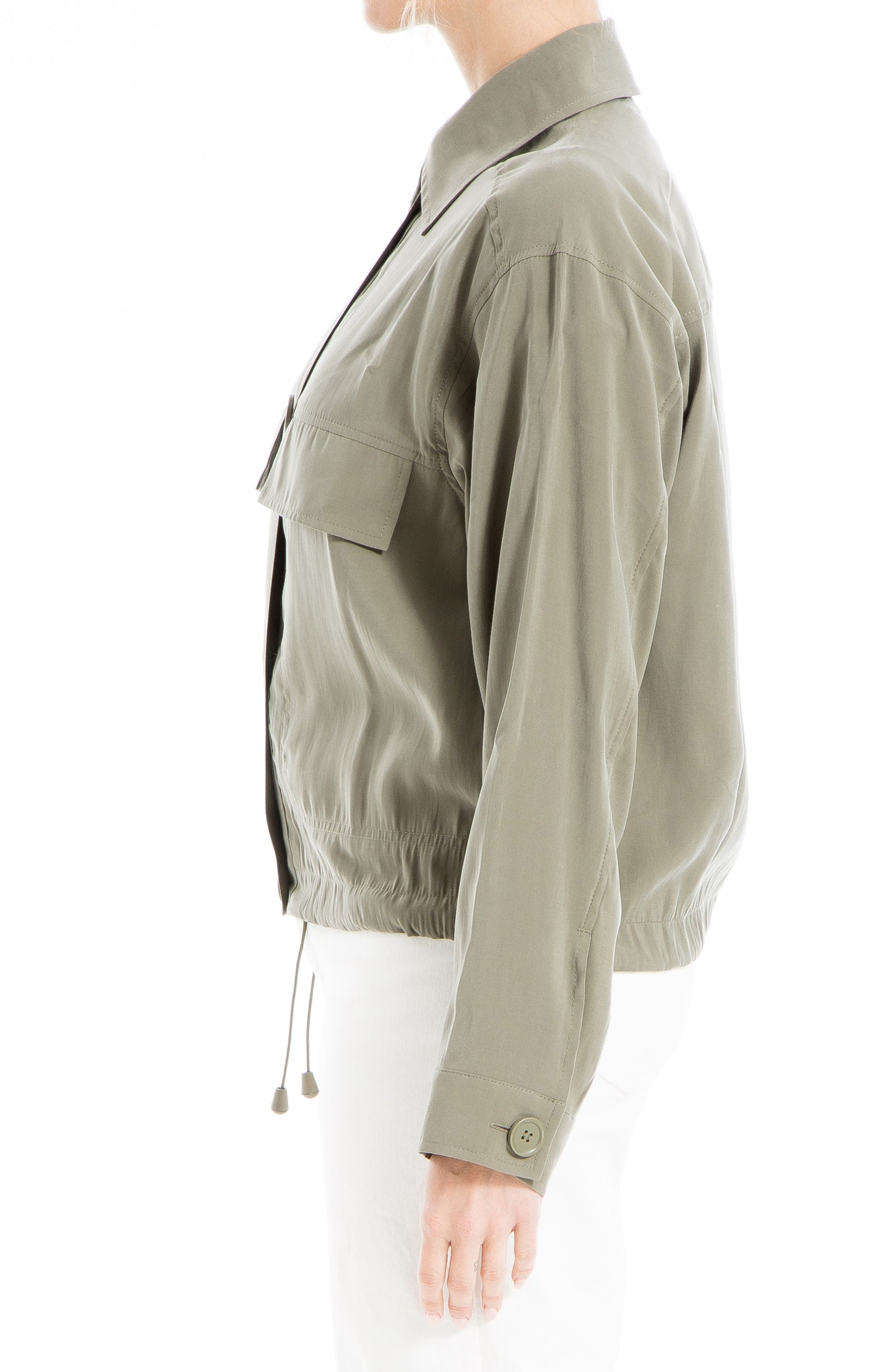 MAX STUDIO Peached Twill Jacket, Alternate, color, SAGE