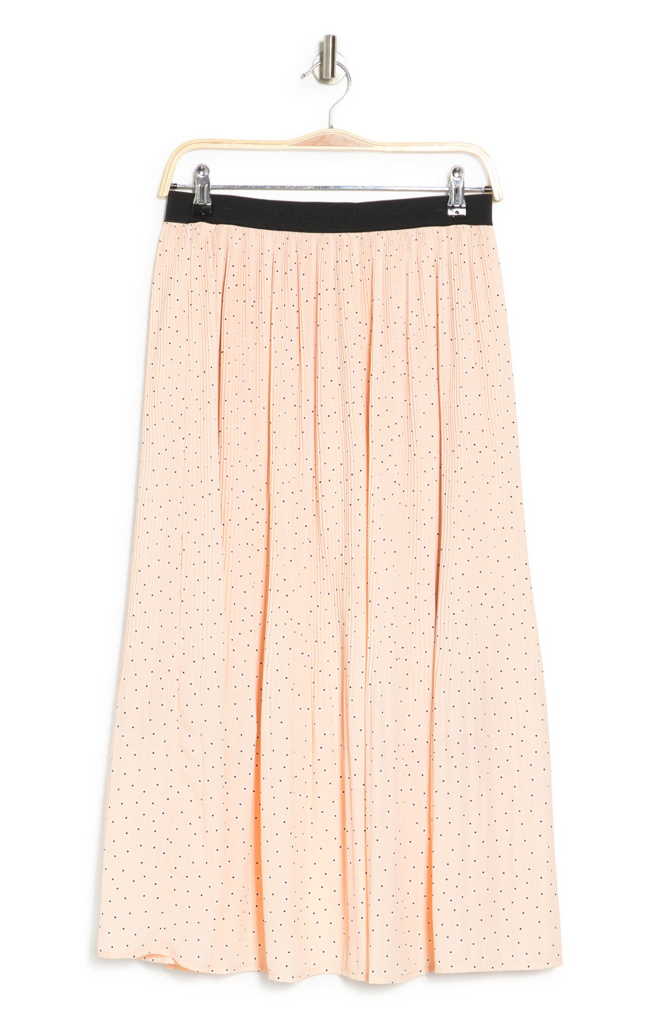 ADRIANNA PAPELL Woven Print Release Print Midi Skirt, Alternate, color, CHAMPAGNE DITSY DOT