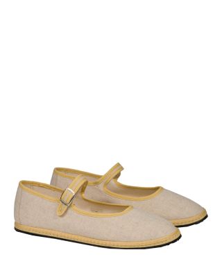 ViBi Venezia Women's Classic Linen Mary Jane Flats