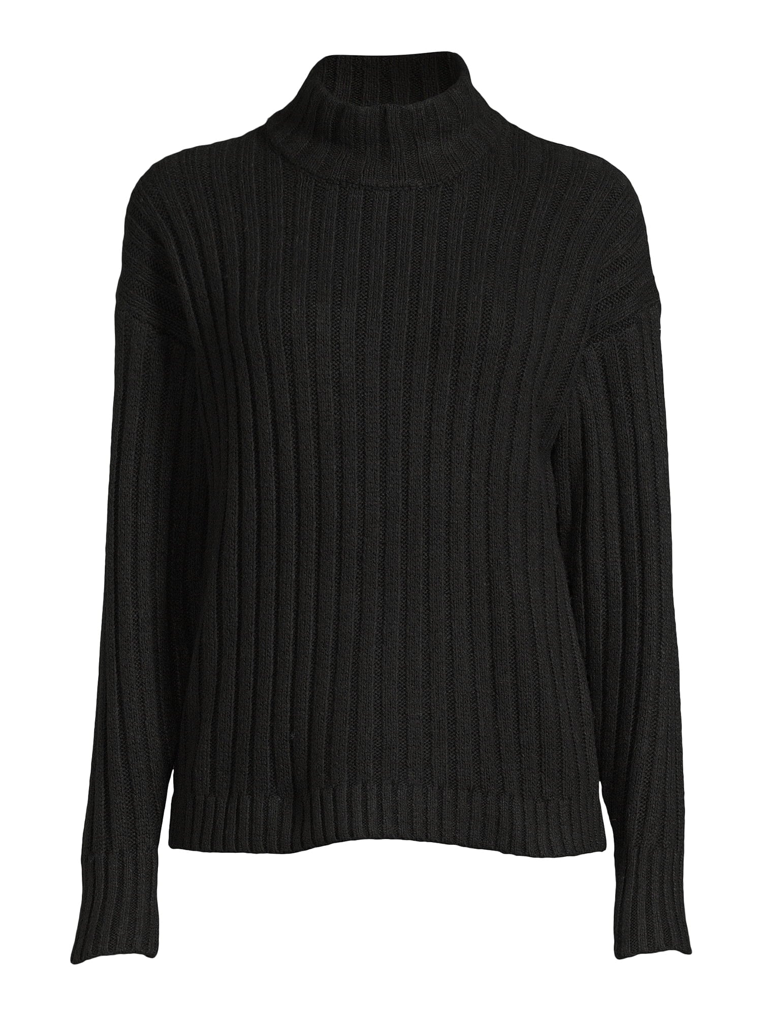 Time and Tru Women's Mock Neck Rib Knit Sweater, Midweight, Sizes XS-XXXL - image 5 of 5