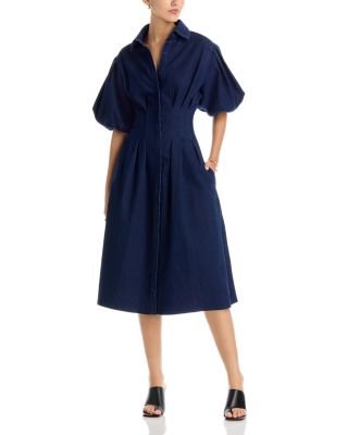 AQUA Denim Midi Dress - Exclusive