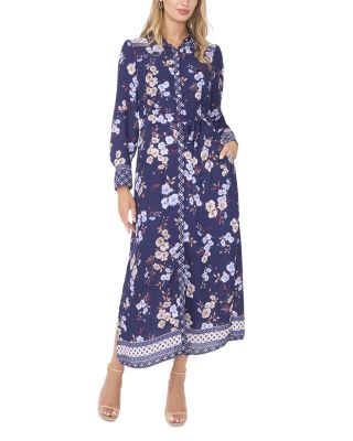 VINCE CAMUTO Long Sleeve Maxi Shirt Dress