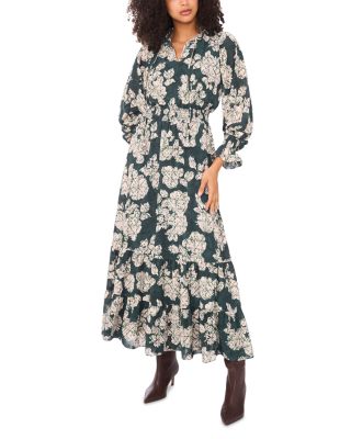 VINCE CAMUTO Long Sleeve Smocked Maxi Dress