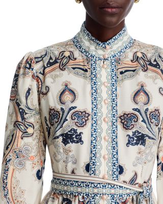 Nancy Yang Mandarin Collar Maxi Dress