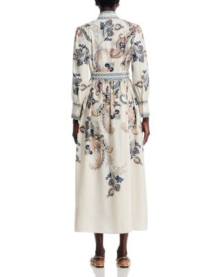 Nancy Yang Mandarin Collar Maxi Dress