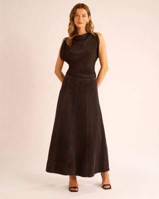 1.STATE Denim Maxi Skirt