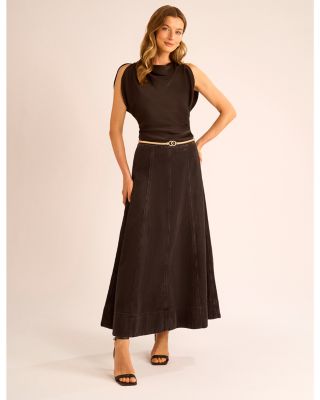 1.STATE Denim Maxi Skirt