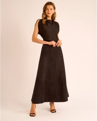 1.STATE Denim Maxi Skirt