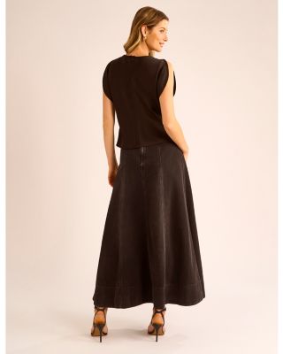 1.STATE Denim Maxi Skirt