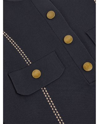 REISS Eva Contrast Stitch Knit Top