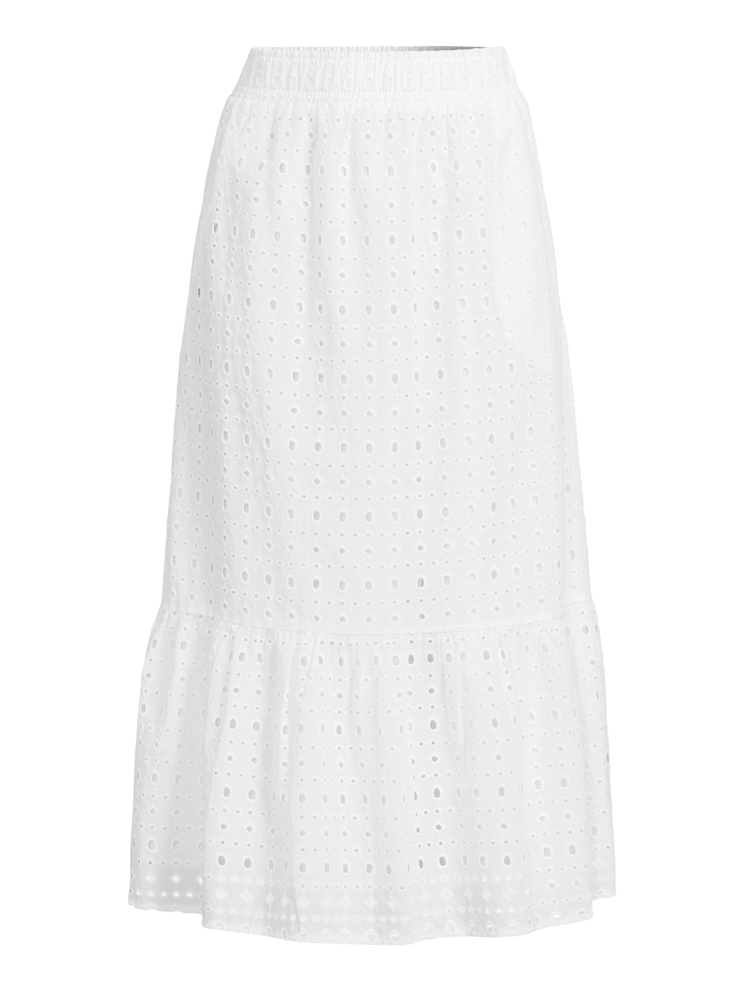 Time and Tru Women's Cotton Eyelet Midi Skirt, Sizes XS-XXXL - image 6 of 6