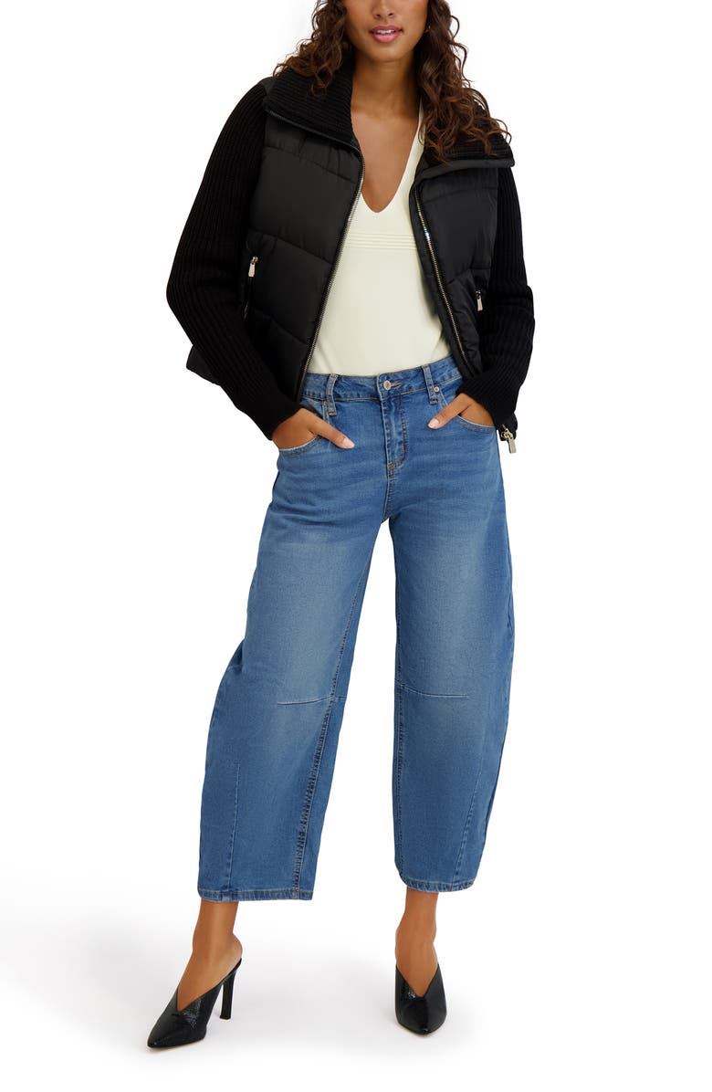 Kensie Knit Sleeve Quilted Core Jacket