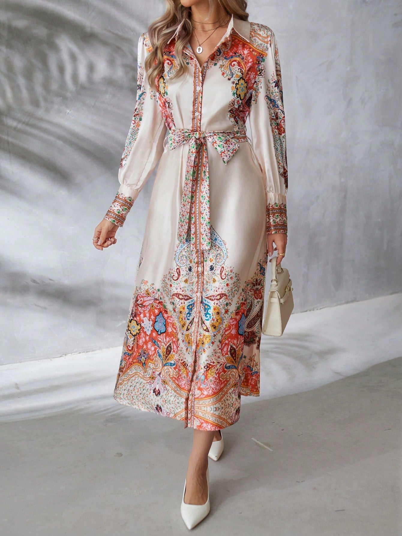 SHEIN Clasi Paisley Printed Long Sleeve Dress With Waist Belt VinNews Recommendations SHEIN Clasi Paisley Printed Long Sleeve Dress With Waist Belt VinNews Recommendations