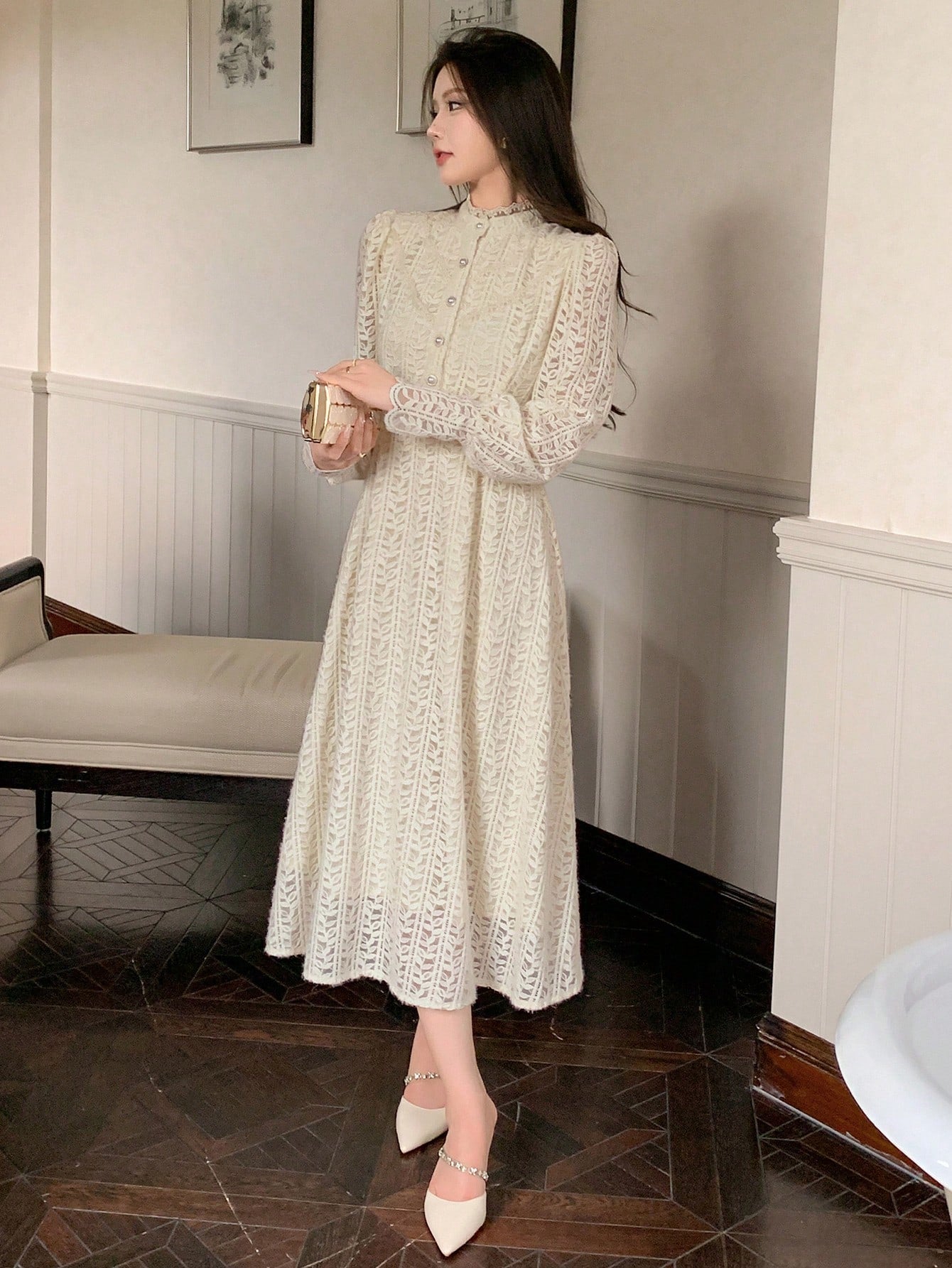 DAZY Long-Sleeve Shirt Dress