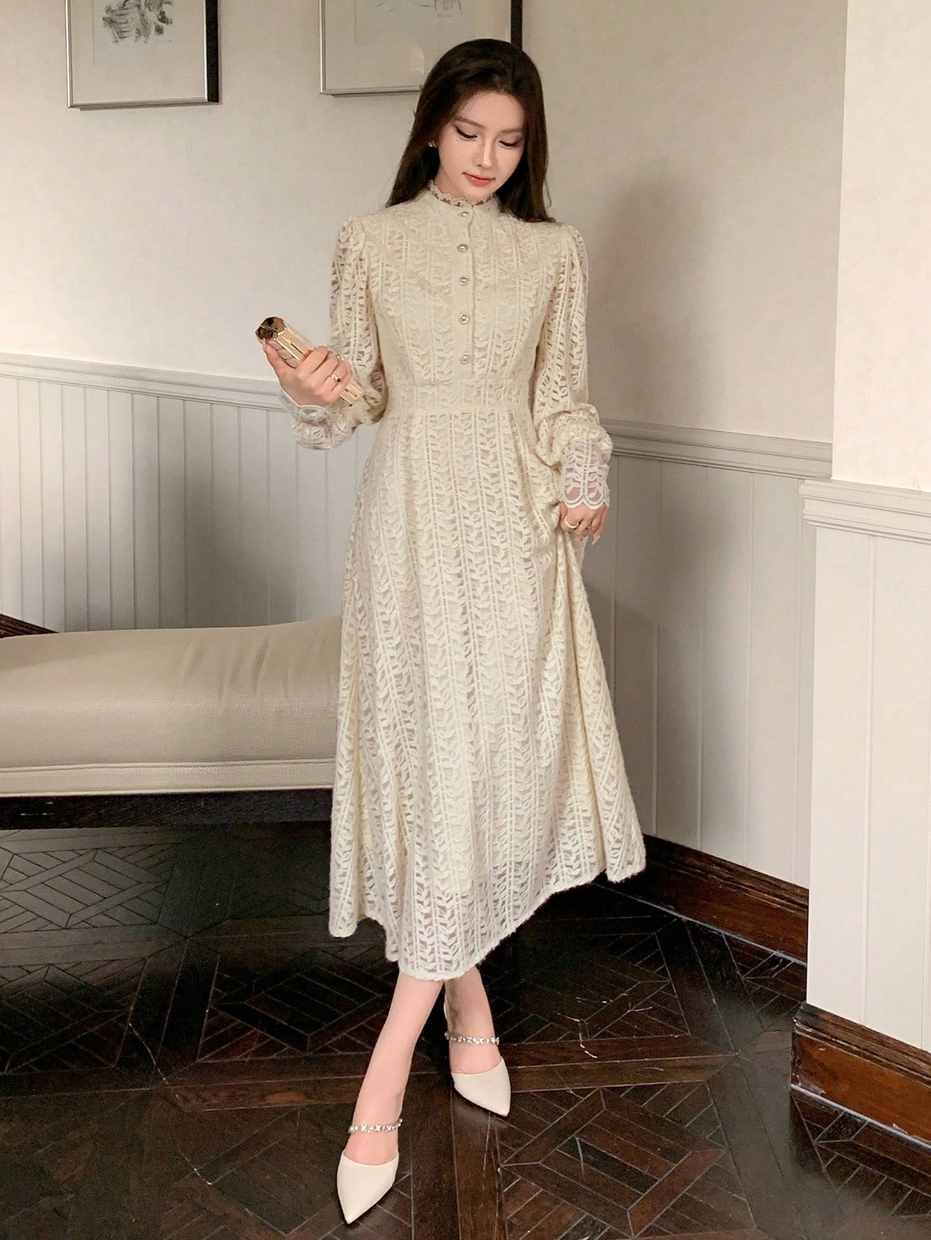 DAZY Long-Sleeve Shirt Dress