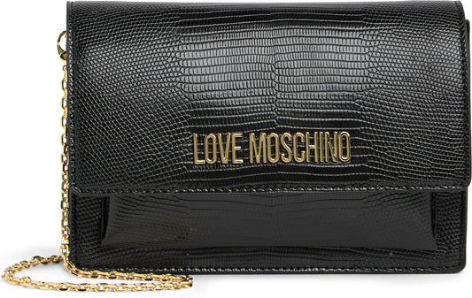 LOVE MOSCHINO Snake Embossed Crossbody Bag, Main, color, NERO