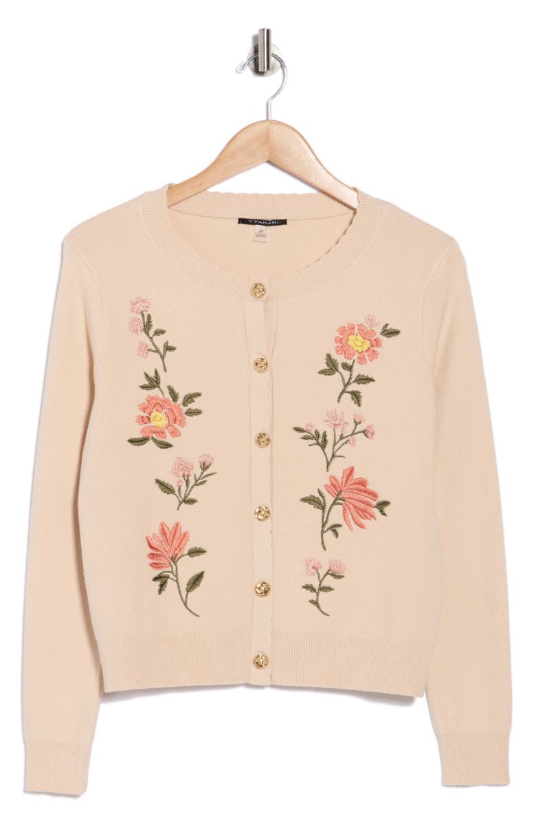 T Tahari Embroidered Cardigan