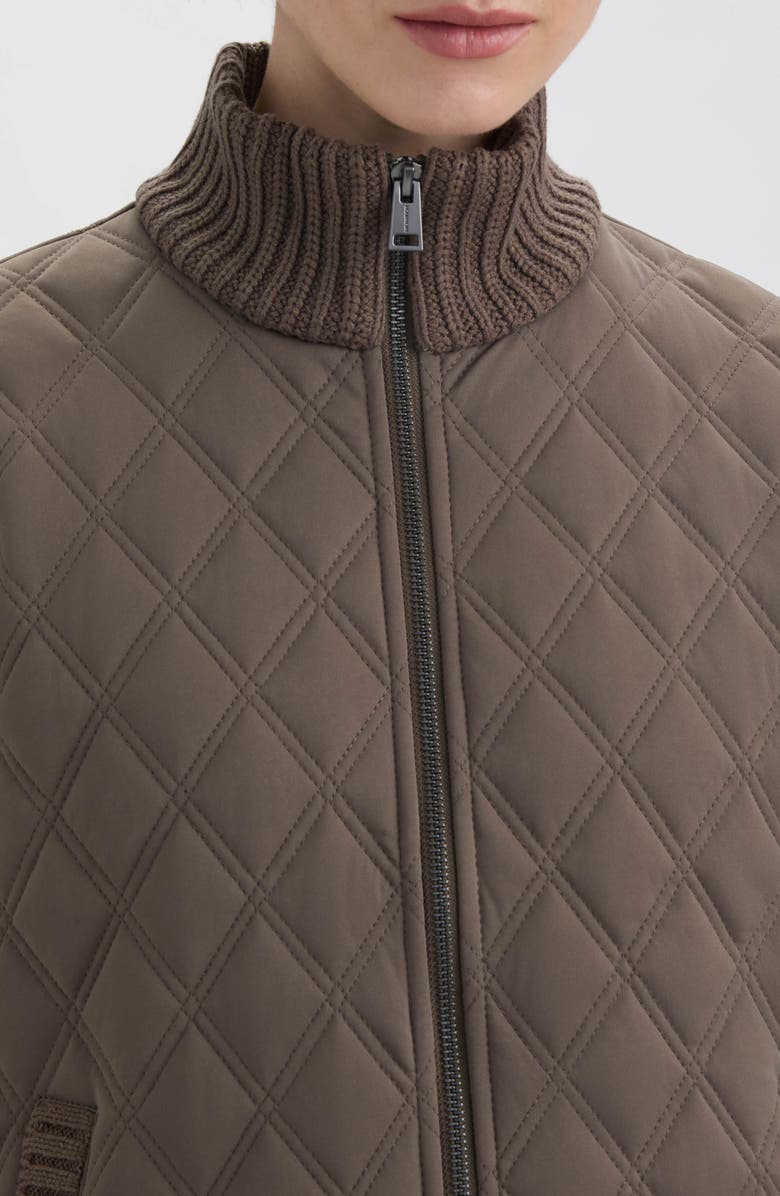 Hunter Cable Knit Sleeve Quilted Bomber Jacket