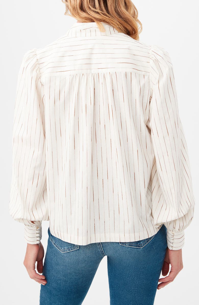 Trina Turk Sisi Stripe Long Sleeve Silk & Cotton Blend Shirt