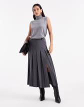 ONLY faux leather pleated maxi skirt in black