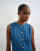 Topshop denim godet seamed midaxi dress in rich blue
