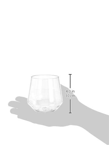 Amazon Basics Tritan BPA-Free Plastic Stemless Wine Glass, 14-Ounce, Clear - Set of 4