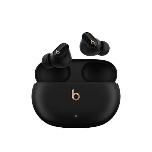 Amazon Beats Studio Buds + | True Wireless Noise Cancelling Earbuds, Enhanced Apple & Android Compatibility, Built-in Microphone, Sweat Resistant Bluetooth Headphones, Spatial Audio - Black/Gold