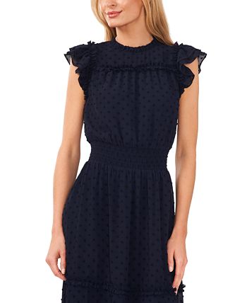 CeCe - Ruffled Swiss Dot Midi Dress