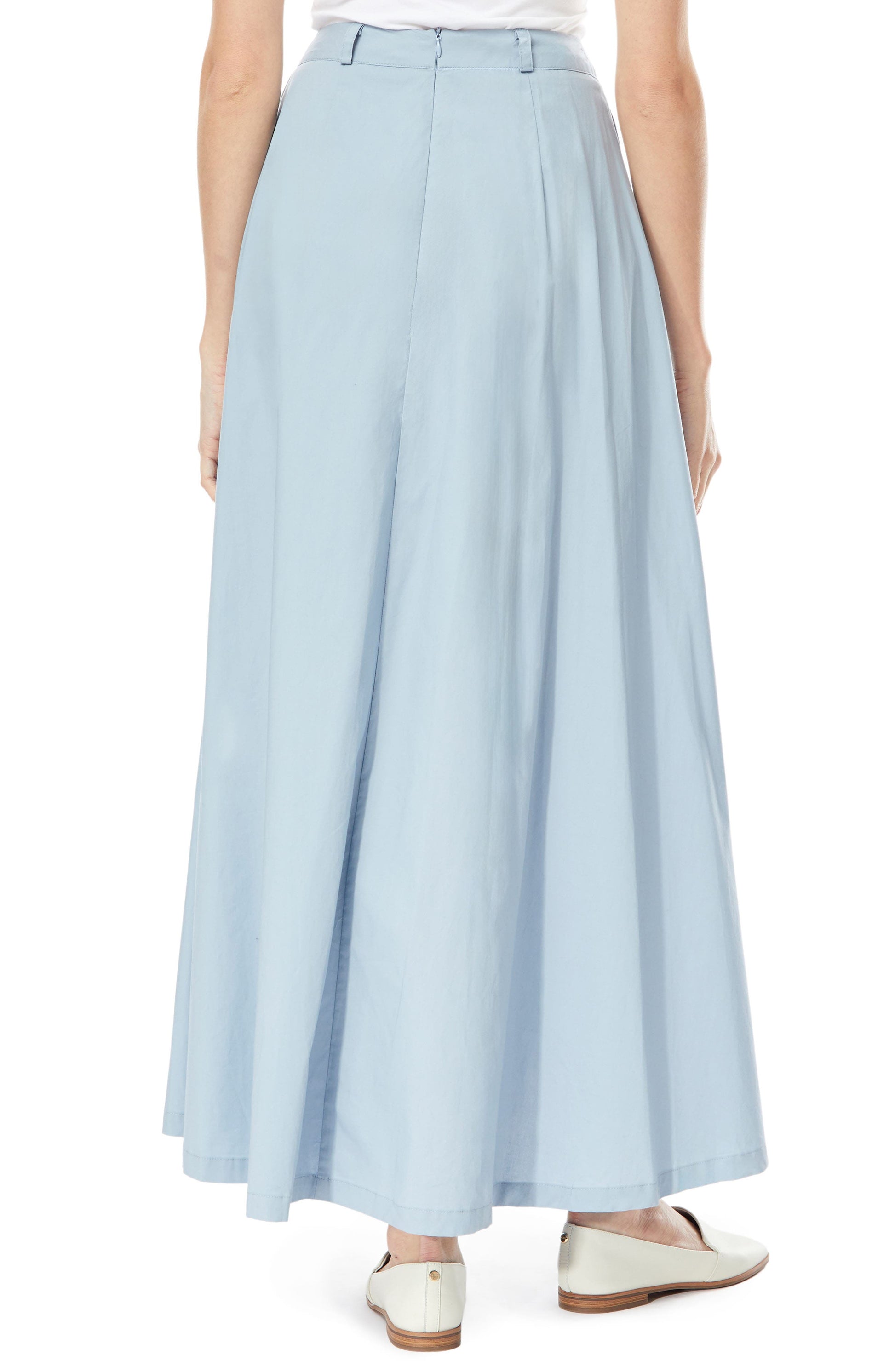 BY DESIGN Abigail Poplin Maxi Skirt, Alternate, color, Dusty Blue