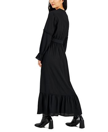 JAMIE & LAYLA - Petite Ruffle-Trim Balloon-Sleeve Maxi Dress