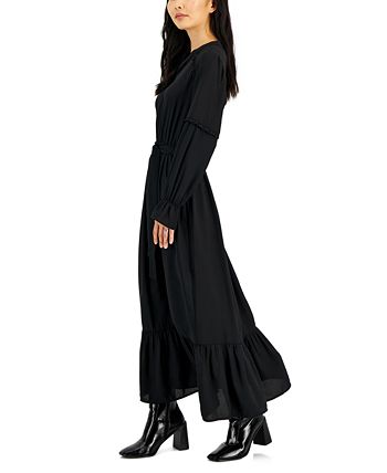 JAMIE & LAYLA - Petite Ruffle-Trim Balloon-Sleeve Maxi Dress