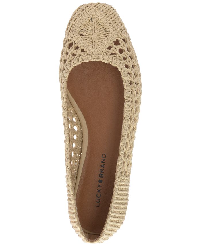 Lucky Brand - Women's Avelly Macrame Slip-On Ballet Flats