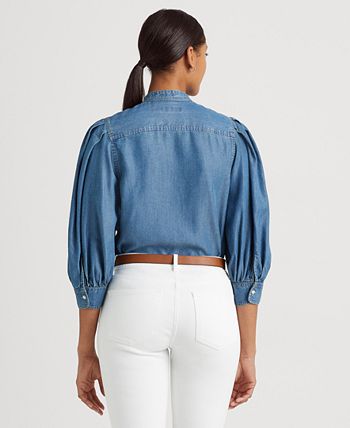 Lauren Ralph Lauren - Women's Blouson-Sleeve Chambray Shirt