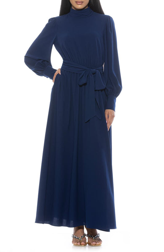 Alexia Admor Saliah Mockneck Blouson Sleeve Dress